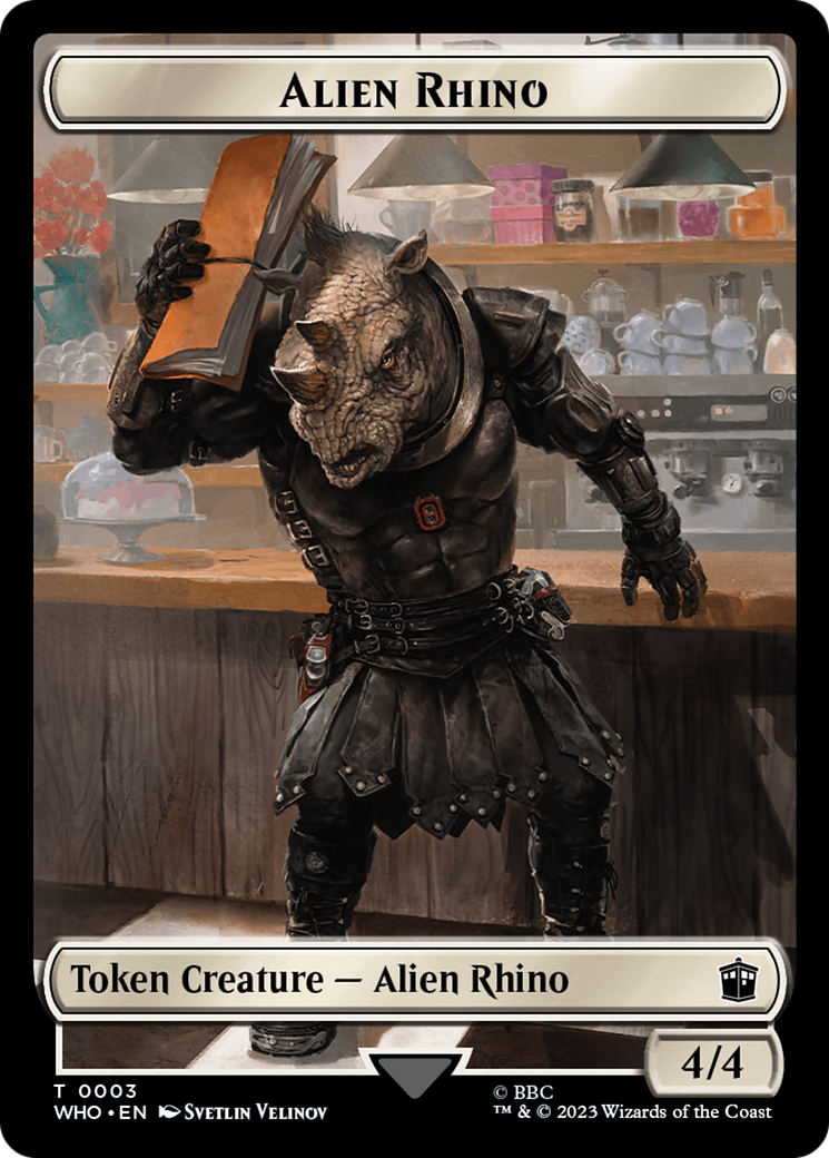 Alien Rhino // Clue (0021) Double-Sided Token [Doctor Who Tokens] | Rock City Comics