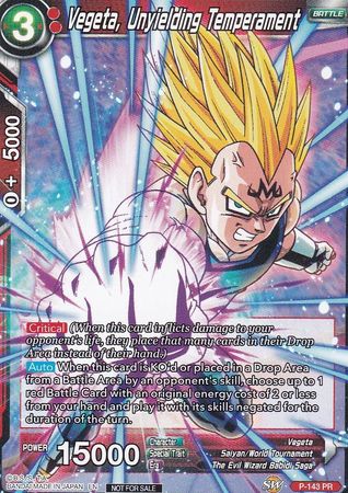 Vegeta, Unyielding Temperament (Power Booster: World Martial Arts Tournament) (P-143) [Promotion Cards] | Rock City Comics