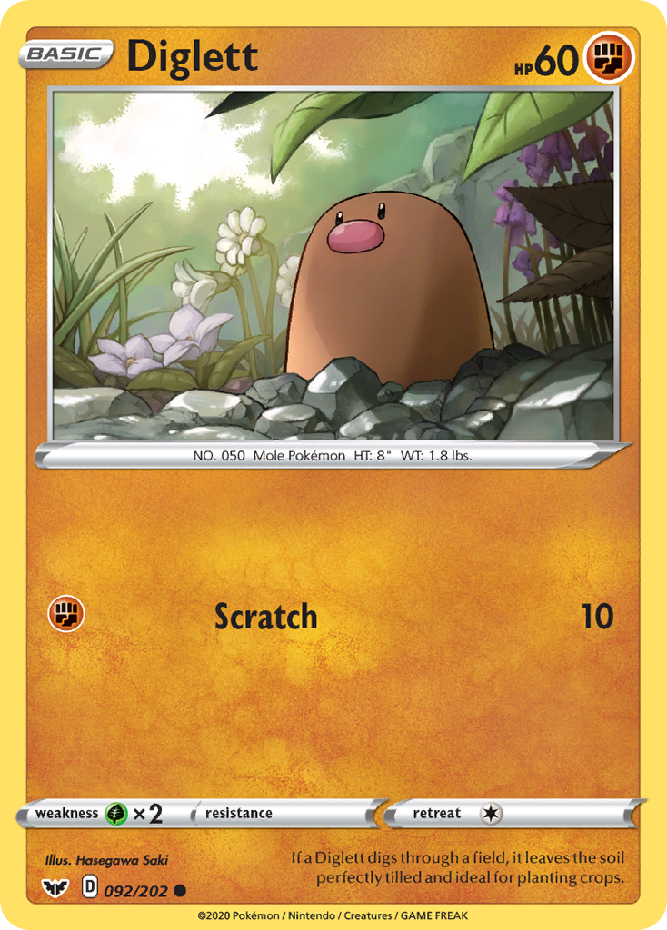 Diglett (092/202) [Sword & Shield: Base Set] | Rock City Comics