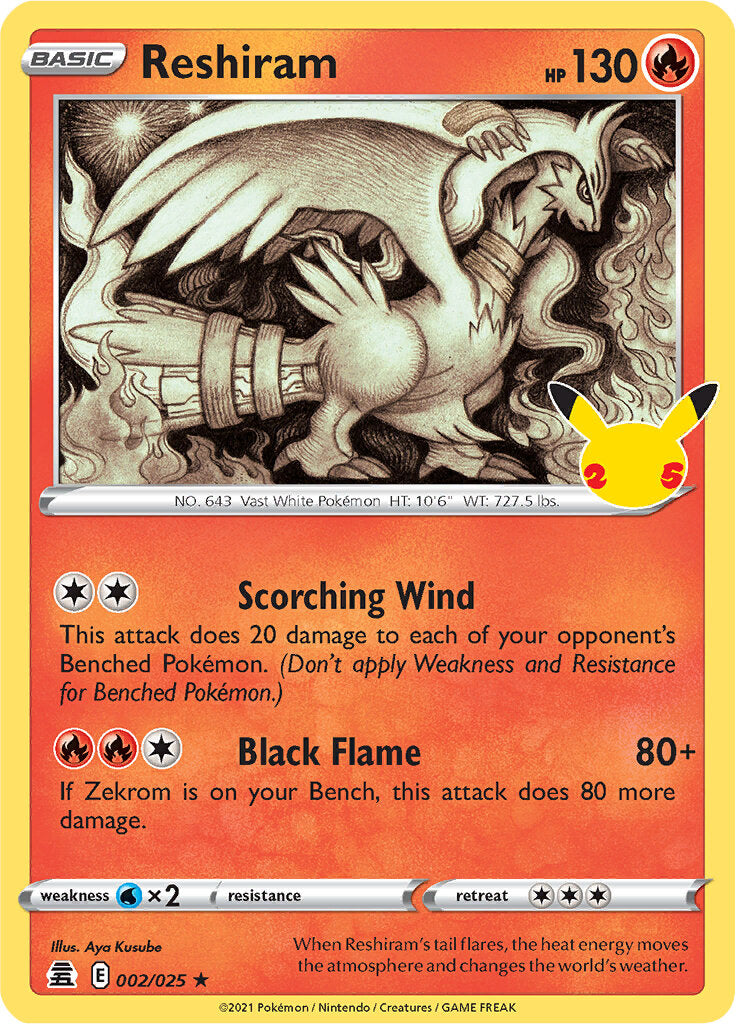 Reshiram (002/025) [Celebrations: 25th Anniversary] | Rock City Comics