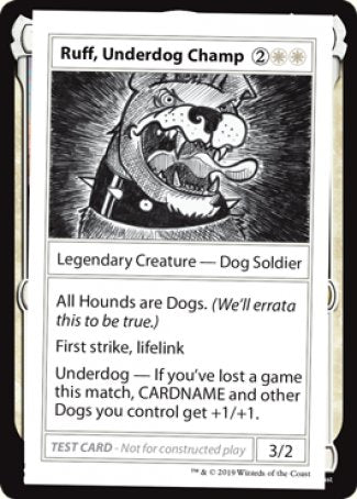 Ruff, Underdog Champ (2021 Edition) [Mystery Booster Playtest Cards] | Rock City Comics