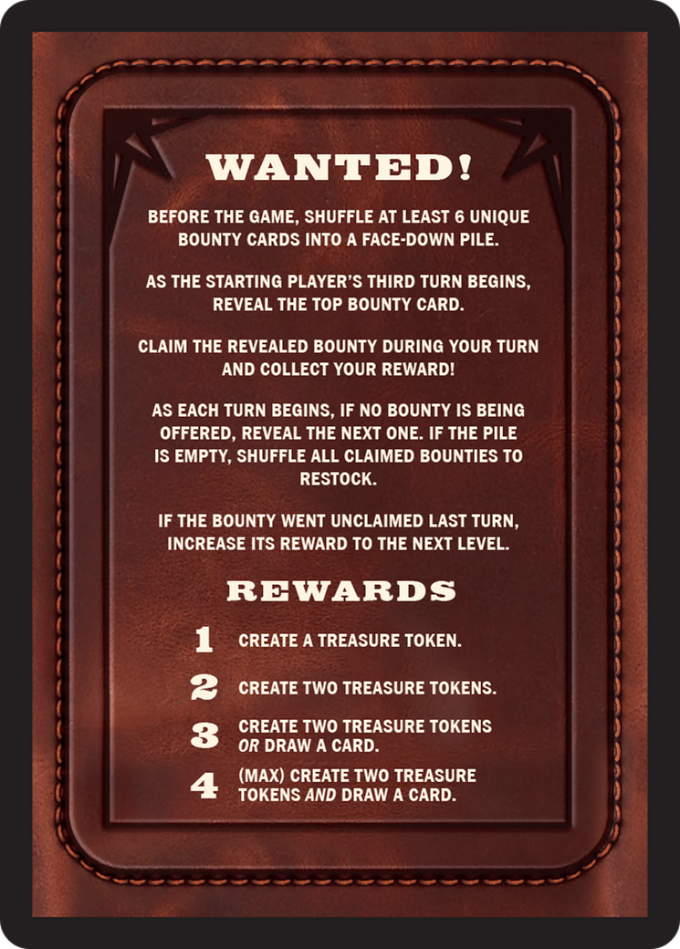 Bounty: The Outsider // Bounty Rules Double-Sided Token [Outlaws of Thunder Junction Commander Tokens] | Rock City Comics