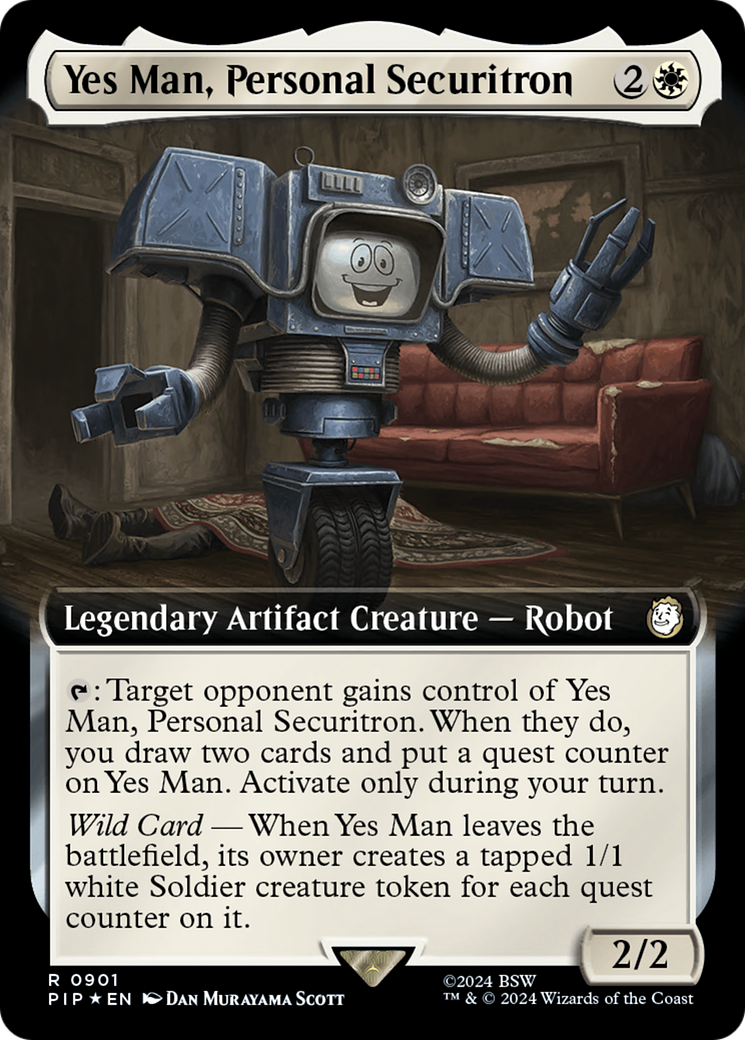 Yes Man, Personal Securitron (Extended Art) (Surge Foil) [Fallout] | Rock City Comics