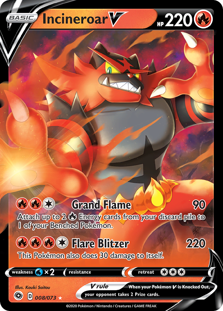 Incineroar V (008/073) [Sword & Shield: Champion's Path] | Rock City Comics