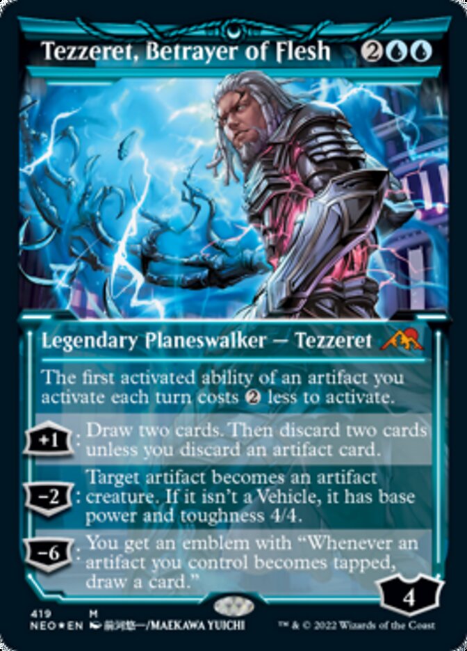 Tezzeret, Betrayer of Flesh (Showcase) (Foil Etched) [Kamigawa: Neon Dynasty] | Rock City Comics