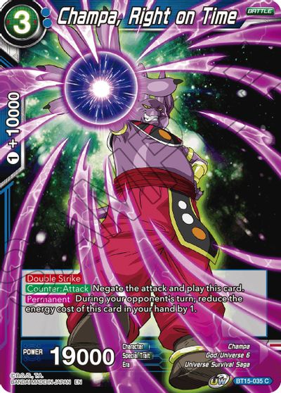 Champa, Right on Time (BT15-035) [Saiyan Showdown] | Rock City Comics