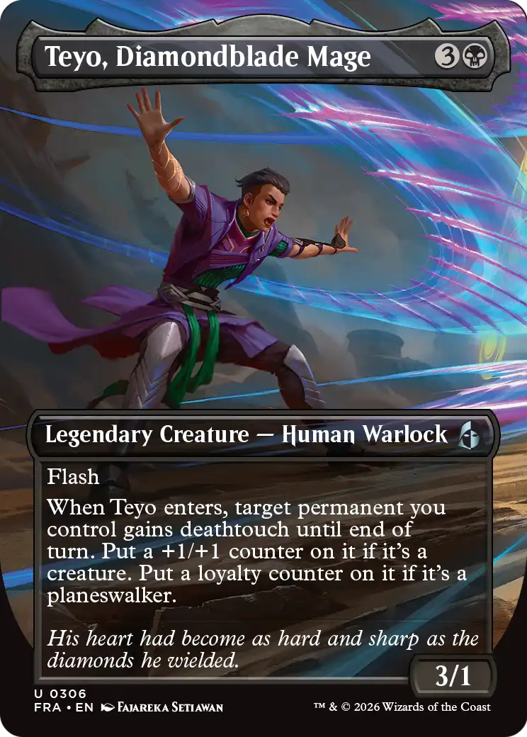 Teyo, Diamondblade Mage (Borderless) [Reality Fracture] | Rock City Comics