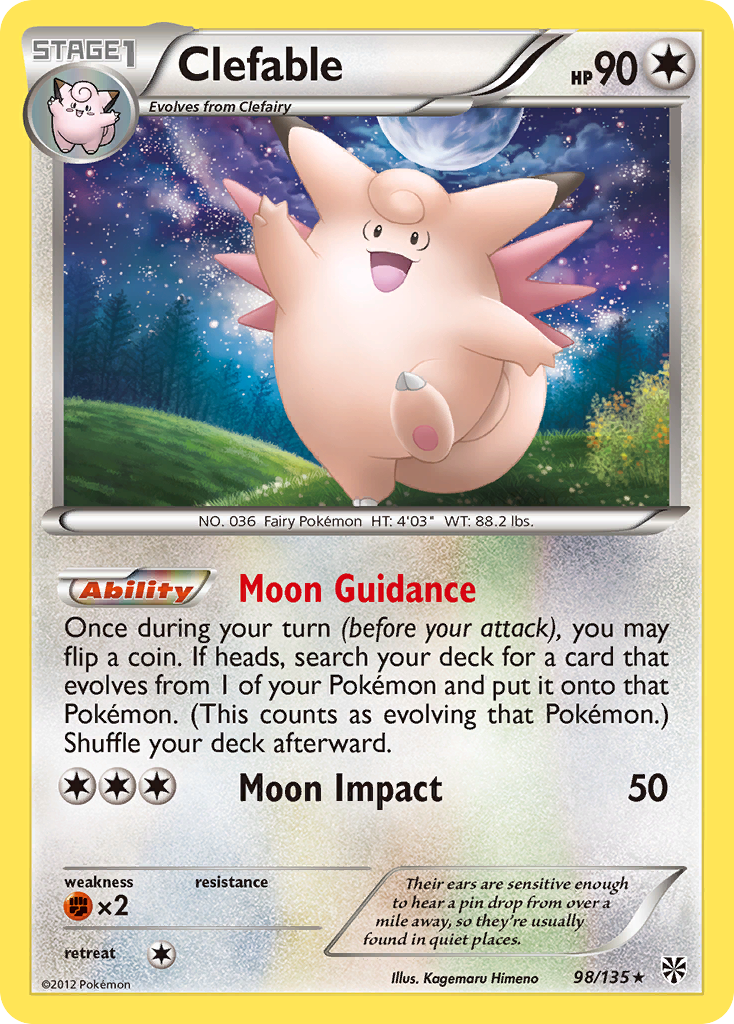 Clefable (98/135) [Black & White: Plasma Storm] | Rock City Comics