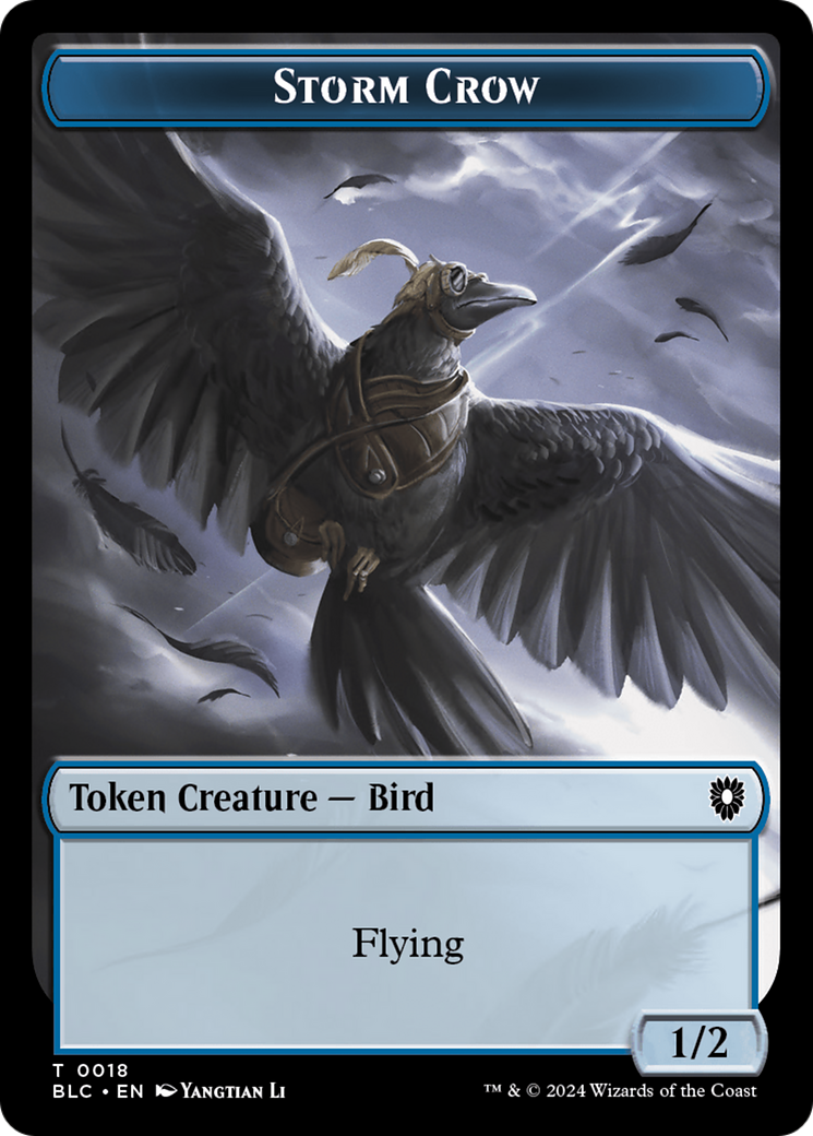 Storm Crow // Frog Lizard Double-Sided Token [Bloomburrow Commander Tokens] | Rock City Comics