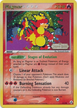 Magmar (21/92) (Stamped) [EX: Legend Maker] | Rock City Comics