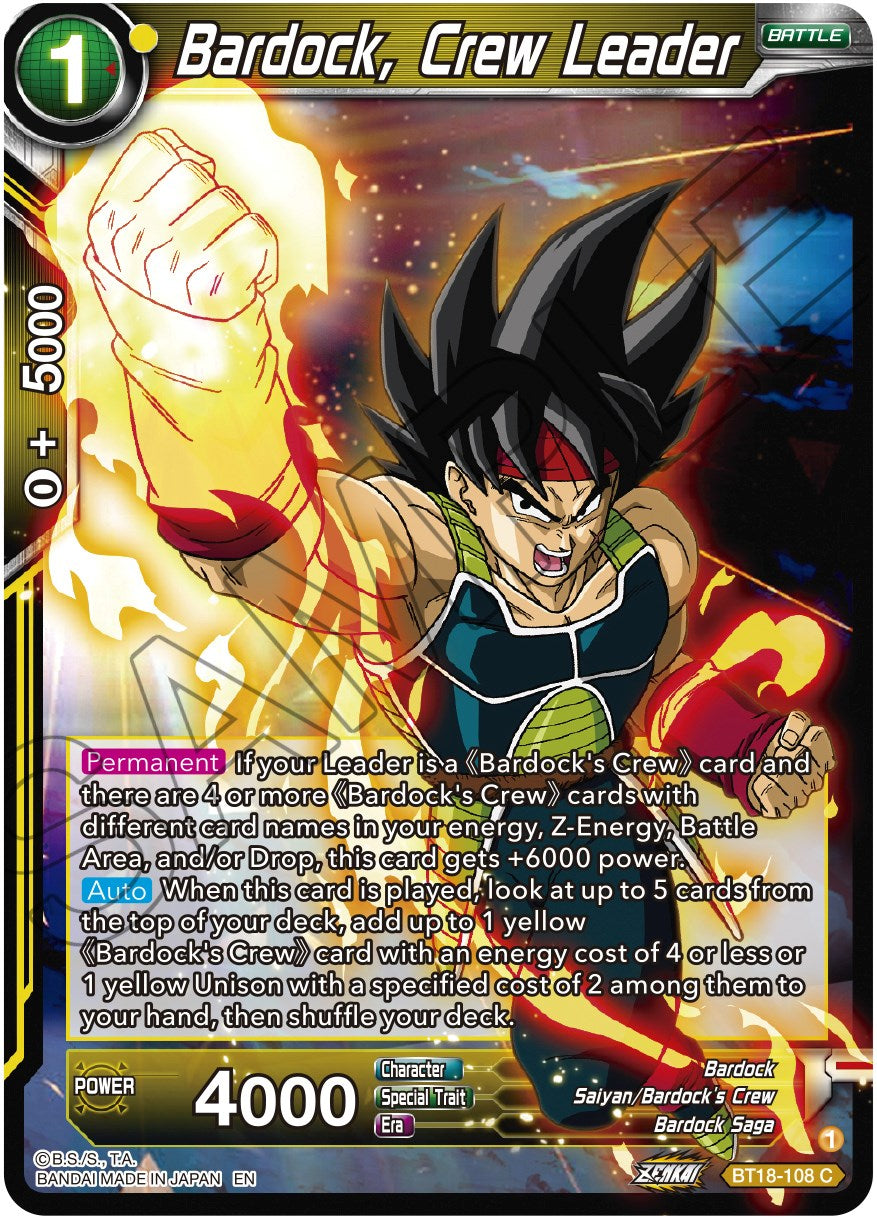 Bardock, Crew Leader (BT18-108) [Dawn of the Z-Legends] | Rock City Comics