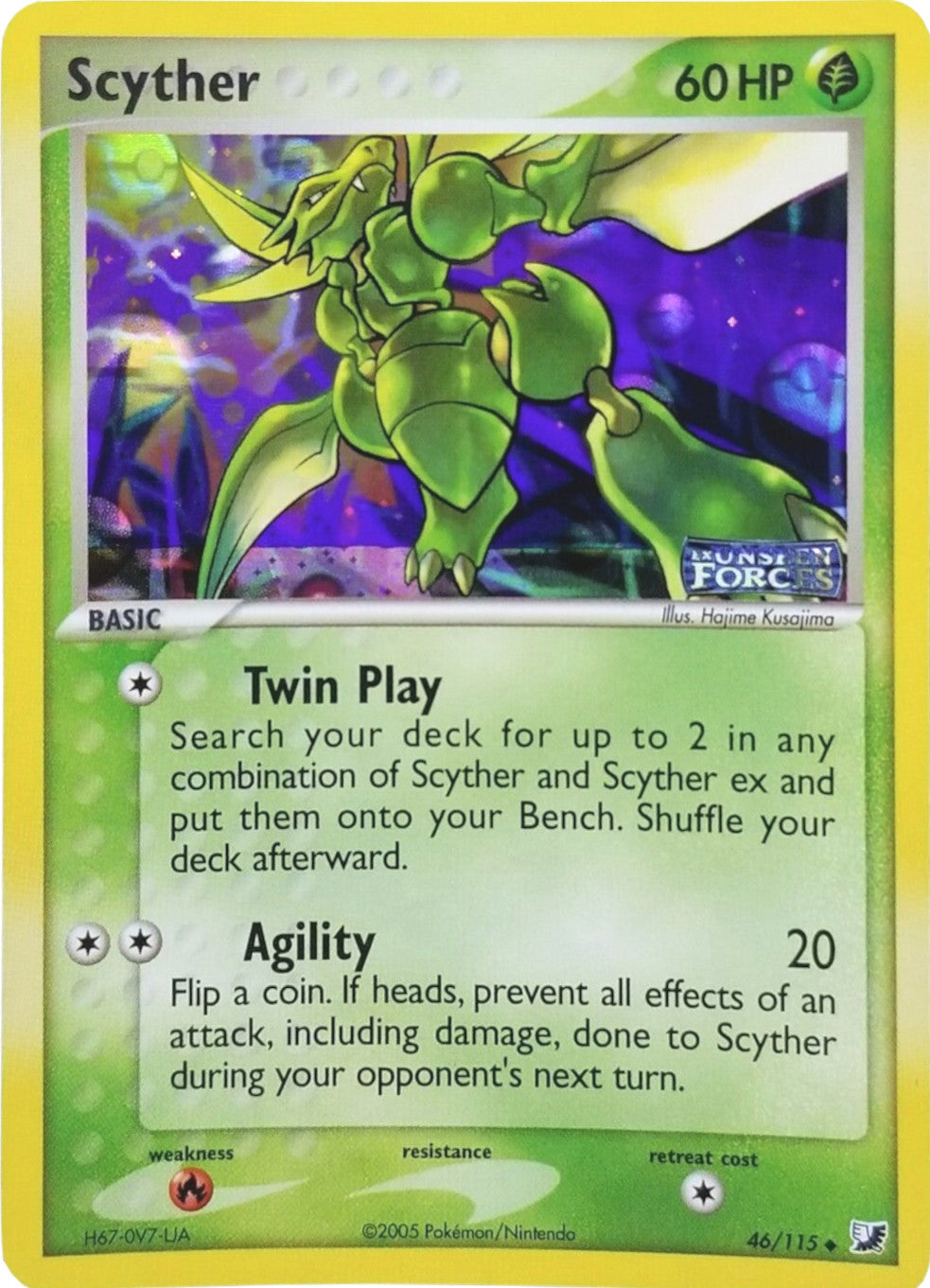 Scyther (46/115) (Stamped) [EX: Unseen Forces] | Rock City Comics