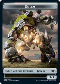 Golem // Human Soldier Double-Sided Token [Double Masters Tokens] | Rock City Comics