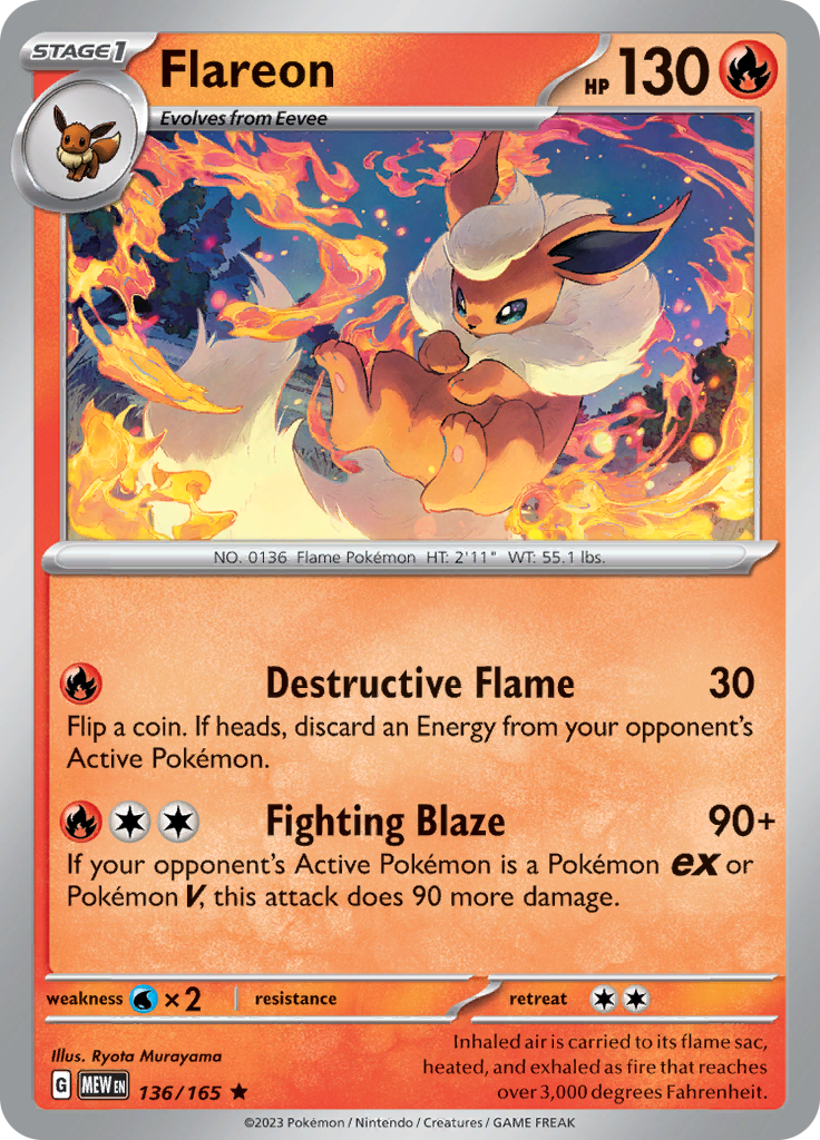 Flareon (136/165) [Scarlet & Violet 151] | Rock City Comics