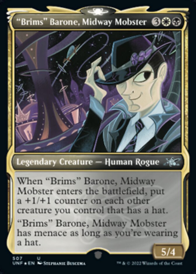 "Brims" Barone, Midway Mobster (Showcase) (Galaxy Foil) [Unfinity] | Rock City Comics