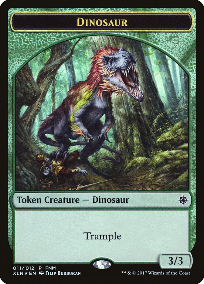 Dinosaur // Treasure Double-Sided Token [Friday Night Magic 2017] | Rock City Comics