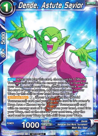 Dende, Astute Savior (Power Booster) (P-150) [Promotion Cards] | Rock City Comics