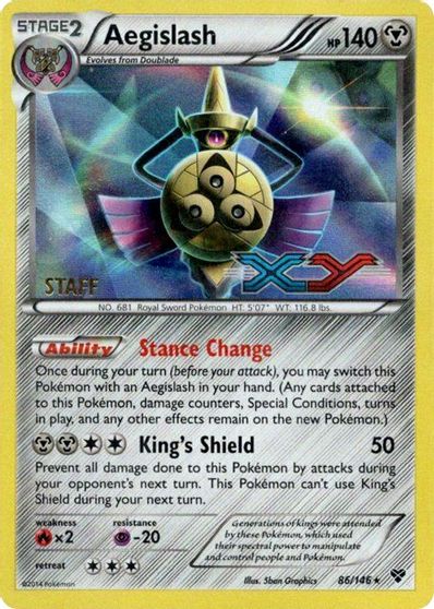 Aegislash (86/146) (Staff Prerelease Promo) [XY: Black Star Promos] | Rock City Comics