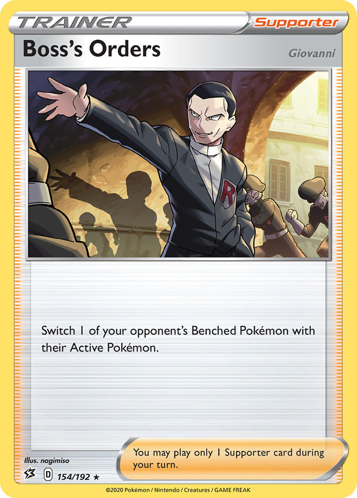 Boss's Orders (154/192) (Giovanni) (Theme Deck Exclusive) [Sword & Shield: Rebel Clash] | Rock City Comics