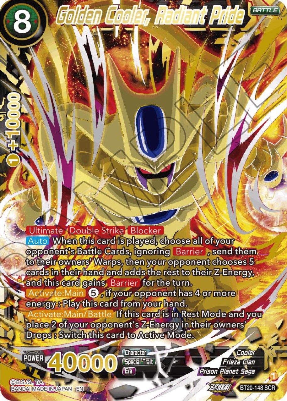 Golden Cooler, Radiant Pride (Alternate Art) (BT20-148) [Power Absorbed] | Rock City Comics