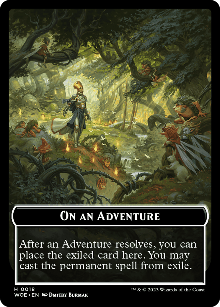 Wicked Role / Cursed Role // Emblem - On An Adventure Double-Sided Token [Wilds of Eldraine Tokens] | Rock City Comics