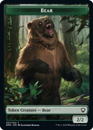 Kavu // Bear Double-Sided Token [Dominaria United Commander Tokens] | Rock City Comics