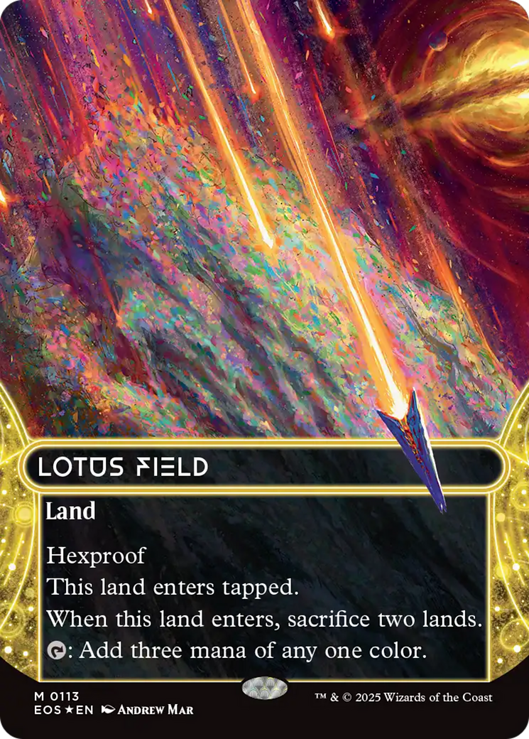Lotus Field (0113) (Borderless) (Galaxy Foil) [Edge of Eternities: Stellar Sights] | Rock City Comics