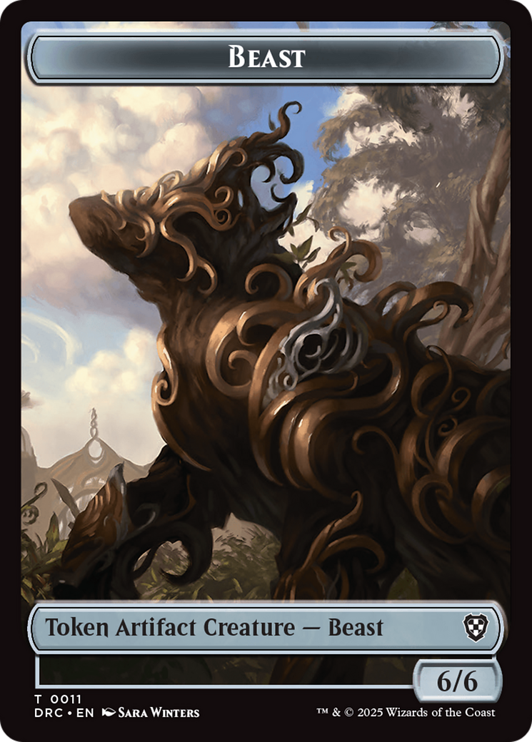 Construct // Beast (0011) Double-Sided Token [Aetherdrift Tokens] | Rock City Comics