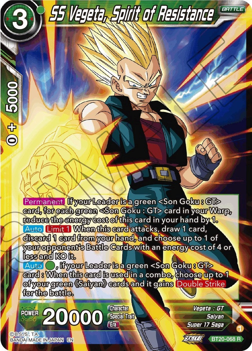 SS Vegeta, Spirit of Resistance (BT20-068) [Power Absorbed] | Rock City Comics