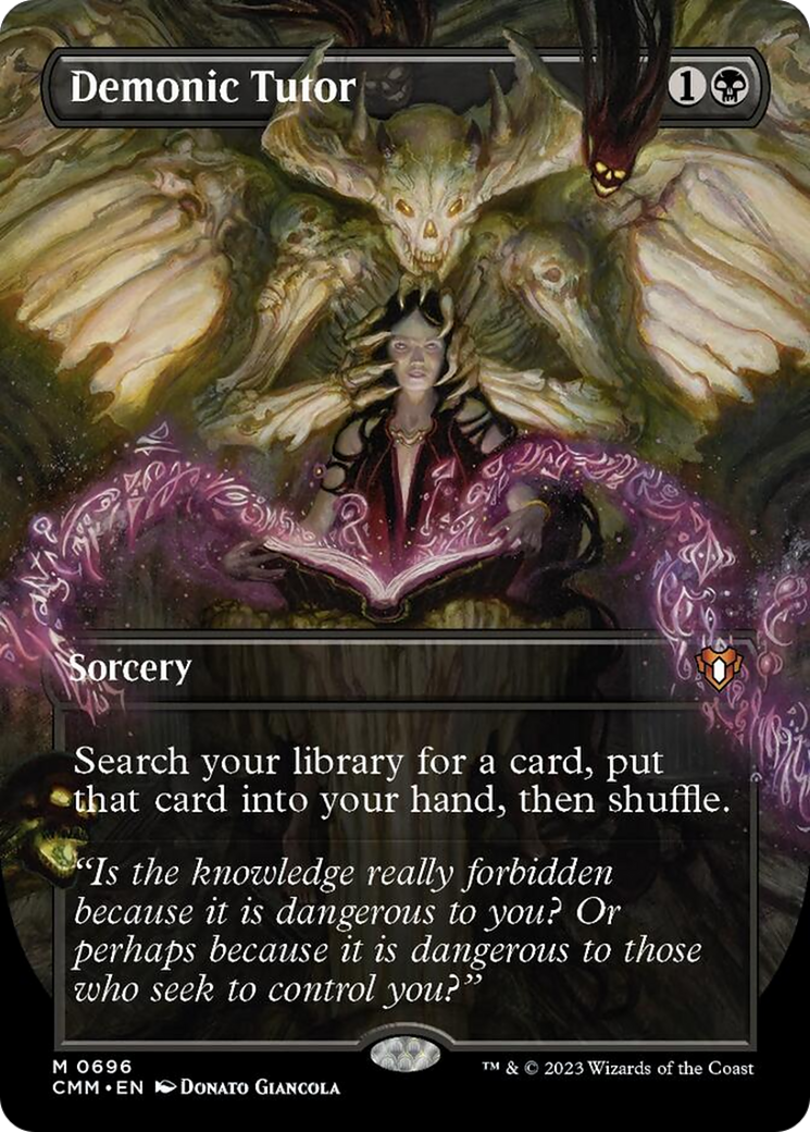 Demonic Tutor (Borderless Alternate Art) [Commander Masters] | Rock City Comics