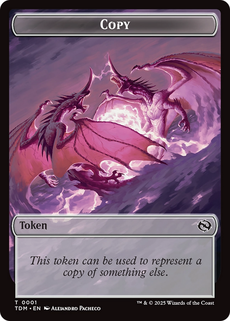 Copy // Dragon (0014) Double-Sided Token [Tarkir: Dragonstorm Commander Tokens] | Rock City Comics