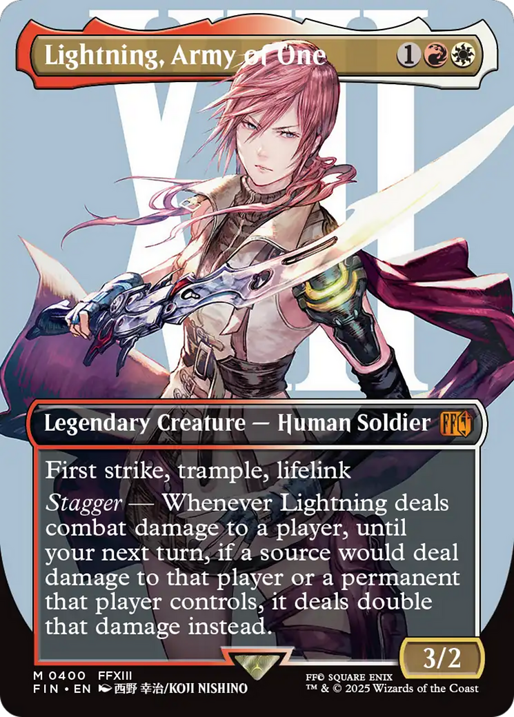 Lightning, Army of One (Borderless) (0400) [FINAL FANTASY] | Rock City Comics