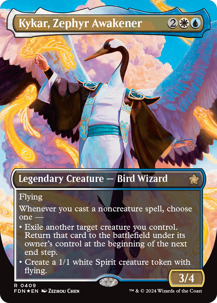 Kykar, Zephyr Awakener (Borderless) (Mana Foil) [Foundations] | Rock City Comics