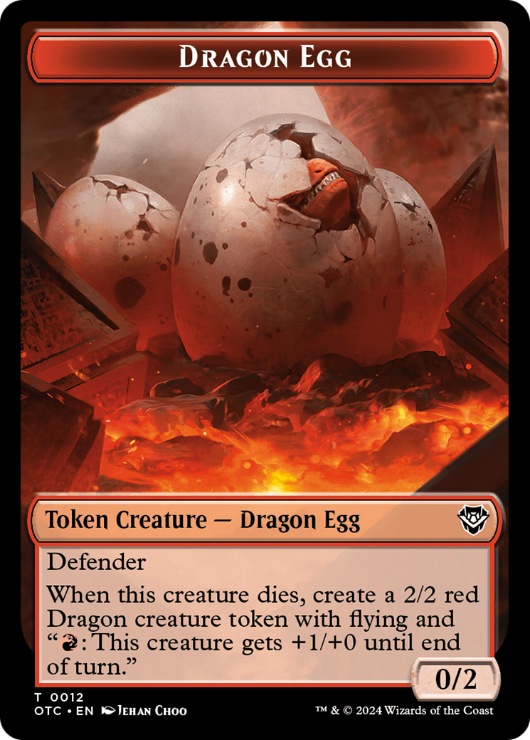 Dragon Egg // Dragon Double-Sided Token [Outlaws of Thunder Junction Commander Tokens] | Rock City Comics