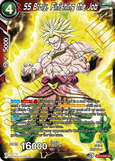 SS Broly, Finishing the Job (BT15-020) [Saiyan Showdown] | Rock City Comics