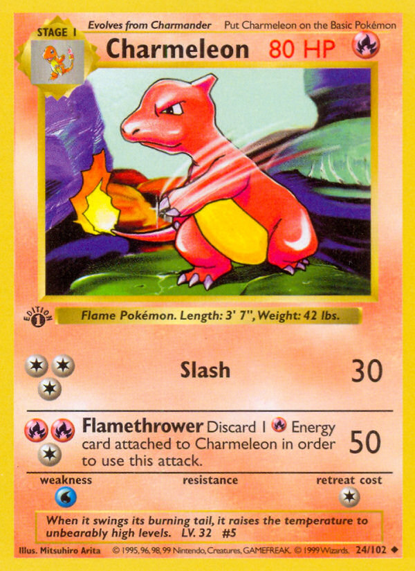 Charmeleon (24/102) (Shadowless) [Base Set 1st Edition] | Rock City Comics