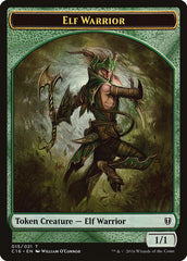 Elf Warrior // Zombie Double-Sided Token [Commander 2016 Tokens] | Rock City Comics