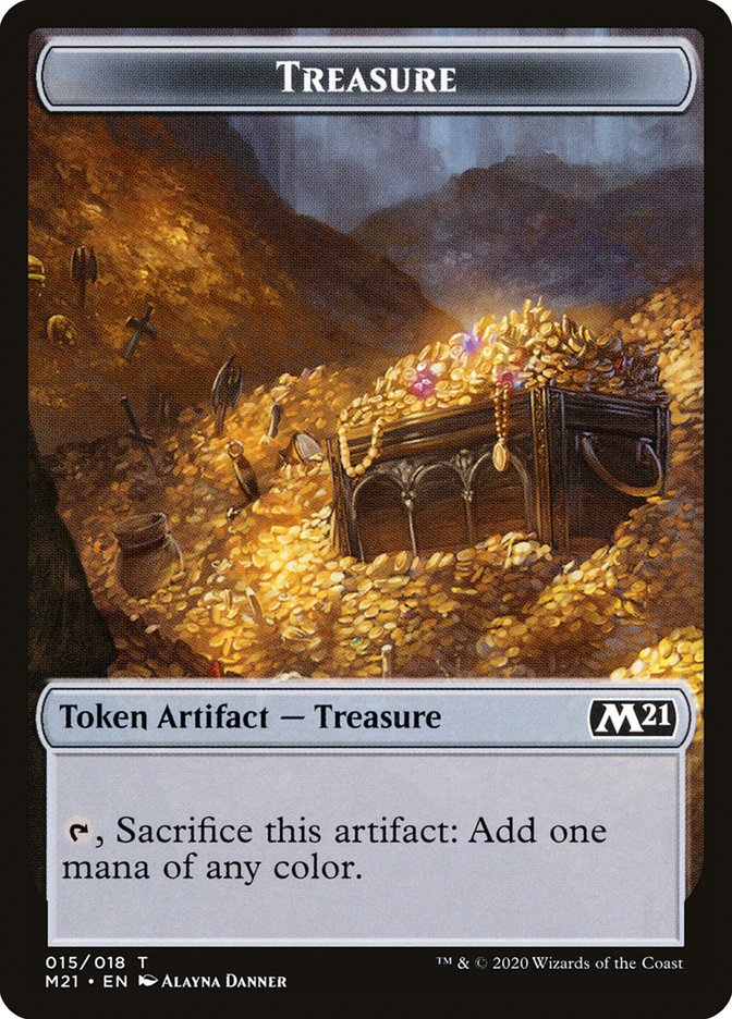 Pirate // Treasure Double-Sided Token [Core Set 2021 Tokens] | Rock City Comics