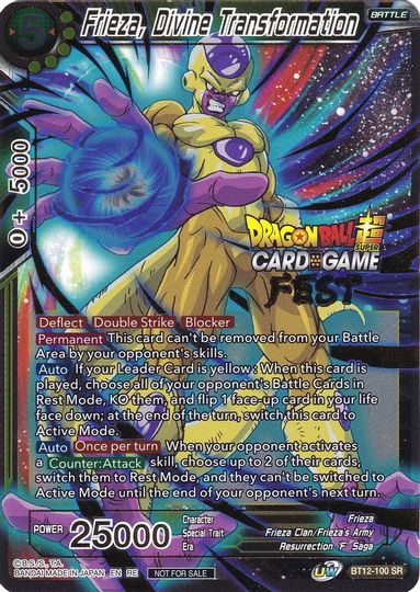 Frieza, Divine Transformation (Card Game Fest 2022) (BT12-100) [Tournament Promotion Cards] | Rock City Comics