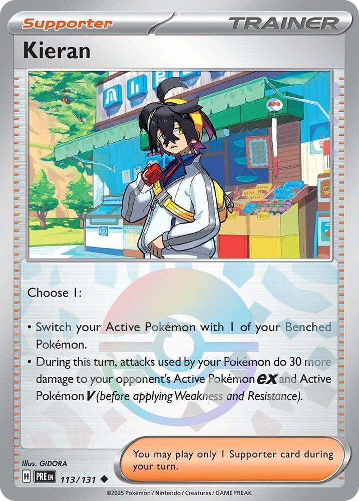 Kieran (113/131) (Poke Ball Pattern) [Scarlet & Violet: Prismatic Evolutions] | Rock City Comics