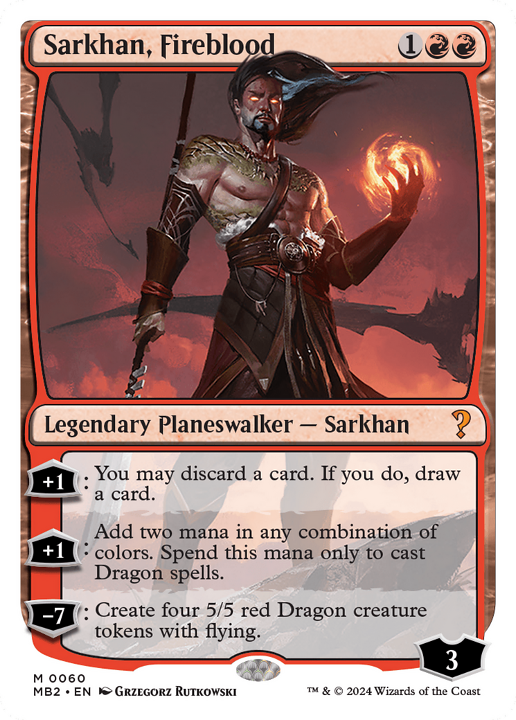 Sarkhan, Fireblood (White Border) [Mystery Booster 2] | Rock City Comics