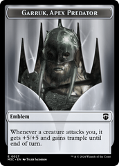 Garruk, Apex Predator Emblem // Saproling Double-Sided Token [Modern Horizons 3 Commander Tokens] | Rock City Comics