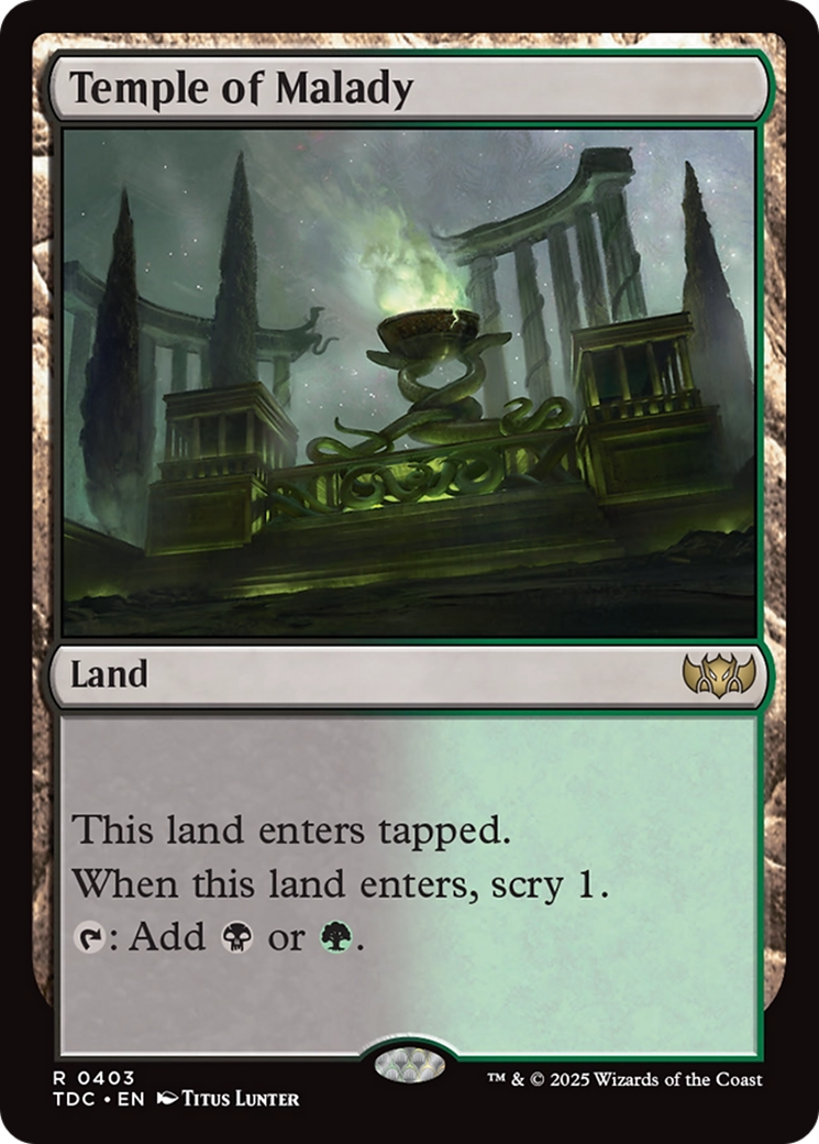 Temple of Malady [Tarkir: Dragonstorm Commander] | Rock City Comics