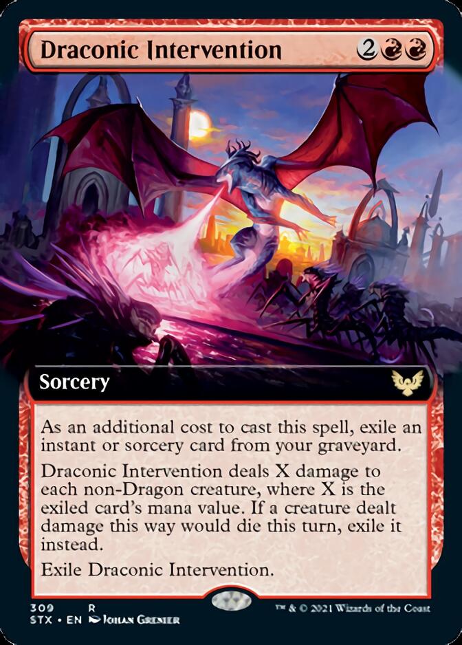 Draconic Intervention (Extended Art) [Strixhaven: School of Mages] | Rock City Comics