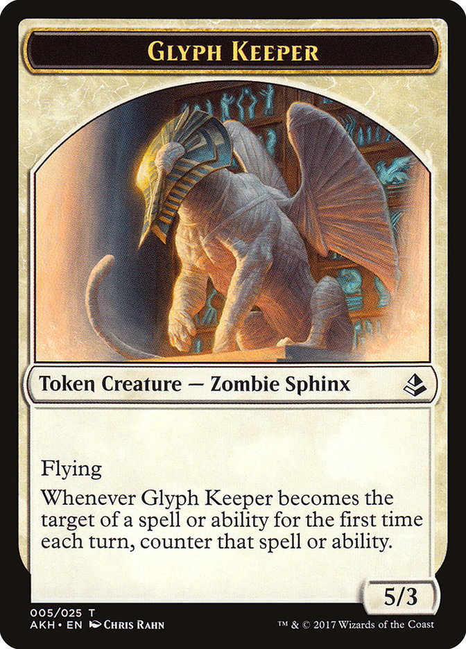 Glyph Keeper // Warrior Double-Sided Token [Amonkhet Tokens] | Rock City Comics