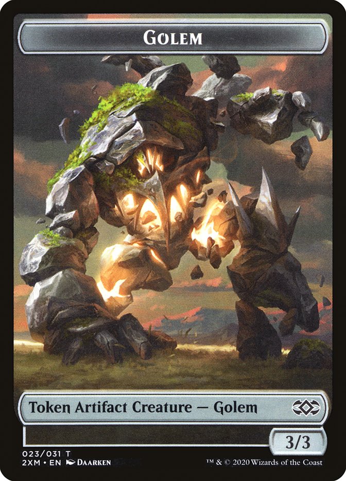 Clue // Golem Double-Sided Token [Double Masters Tokens] | Rock City Comics