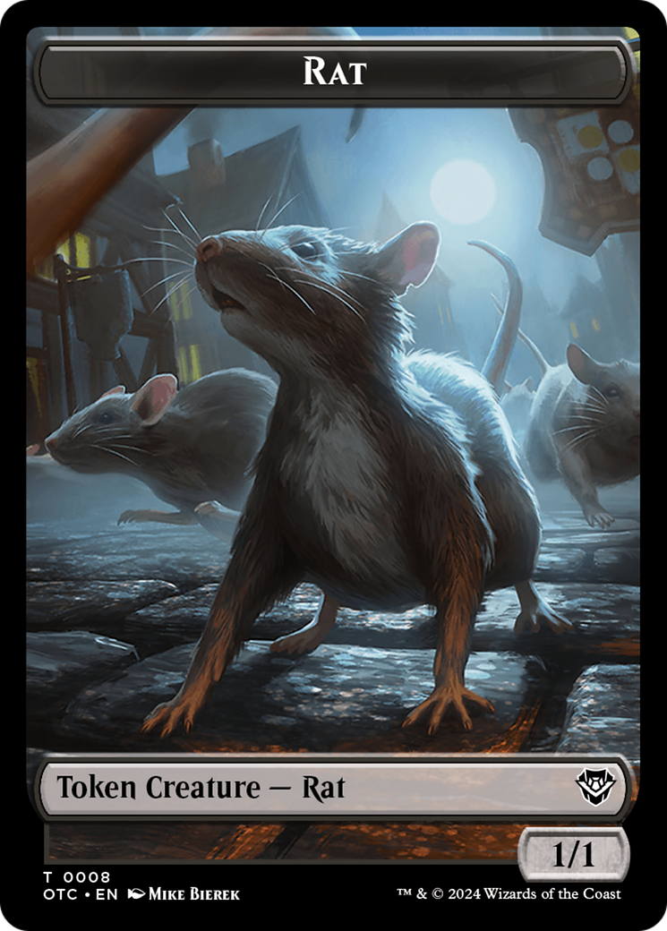 Rat // Blood Double-Sided Token [Outlaws of Thunder Junction Commander Tokens] | Rock City Comics