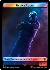 Human Rogue // Dinosaur Double-Sided Token (Surge Foil) [Doctor Who Tokens] | Rock City Comics