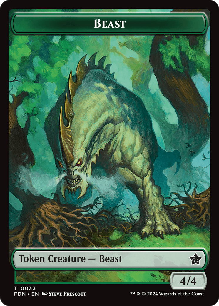 Dog // Beast (0033) Double-Sided Token [Foundations Tokens] | Rock City Comics