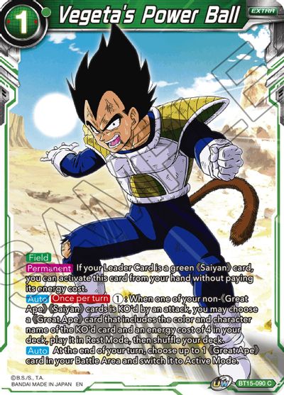 Vegeta's Power Ball (BT15-090) [Saiyan Showdown] | Rock City Comics
